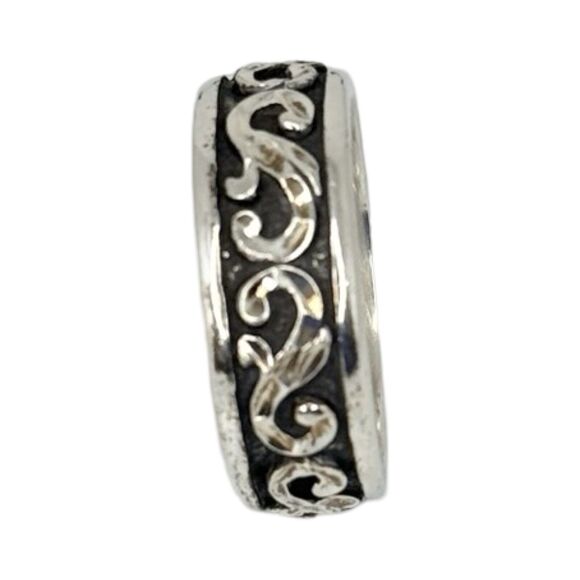 VTG Wheeler Sterling Silver Swirl Band Ring SZ 8.5 925 Diamond Cut Oxidized Mens - Picture 9 of 16